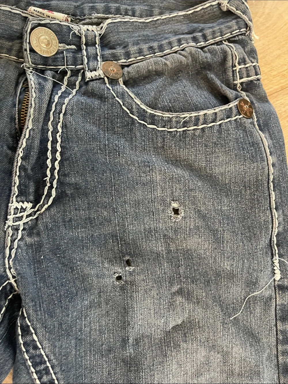 True Religion Joey Men’s Straight Jeans in Blue Denim 32x34